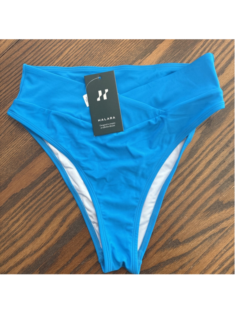 NWT Halara Crossover Bikini Bottom Swimsuit M electric blue
